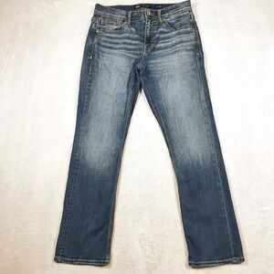 BKE Buckle Sz 31 x 30 Jake Jeans Straight Leg Faded Wash Blue Jeans Thick Stitch